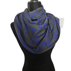 Michael Kors scarf blue black gray infinity knit